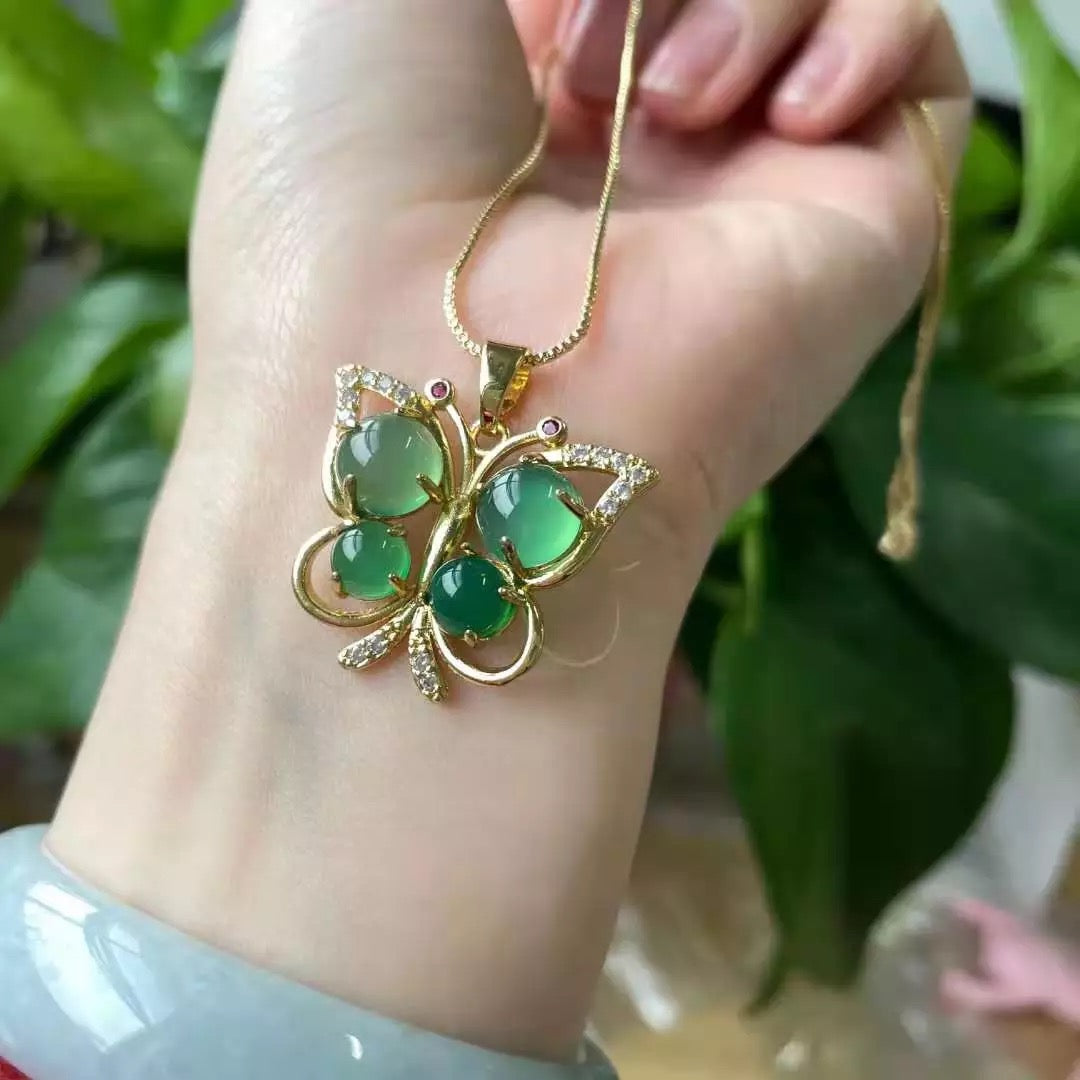 Jade on sale butterfly pendant