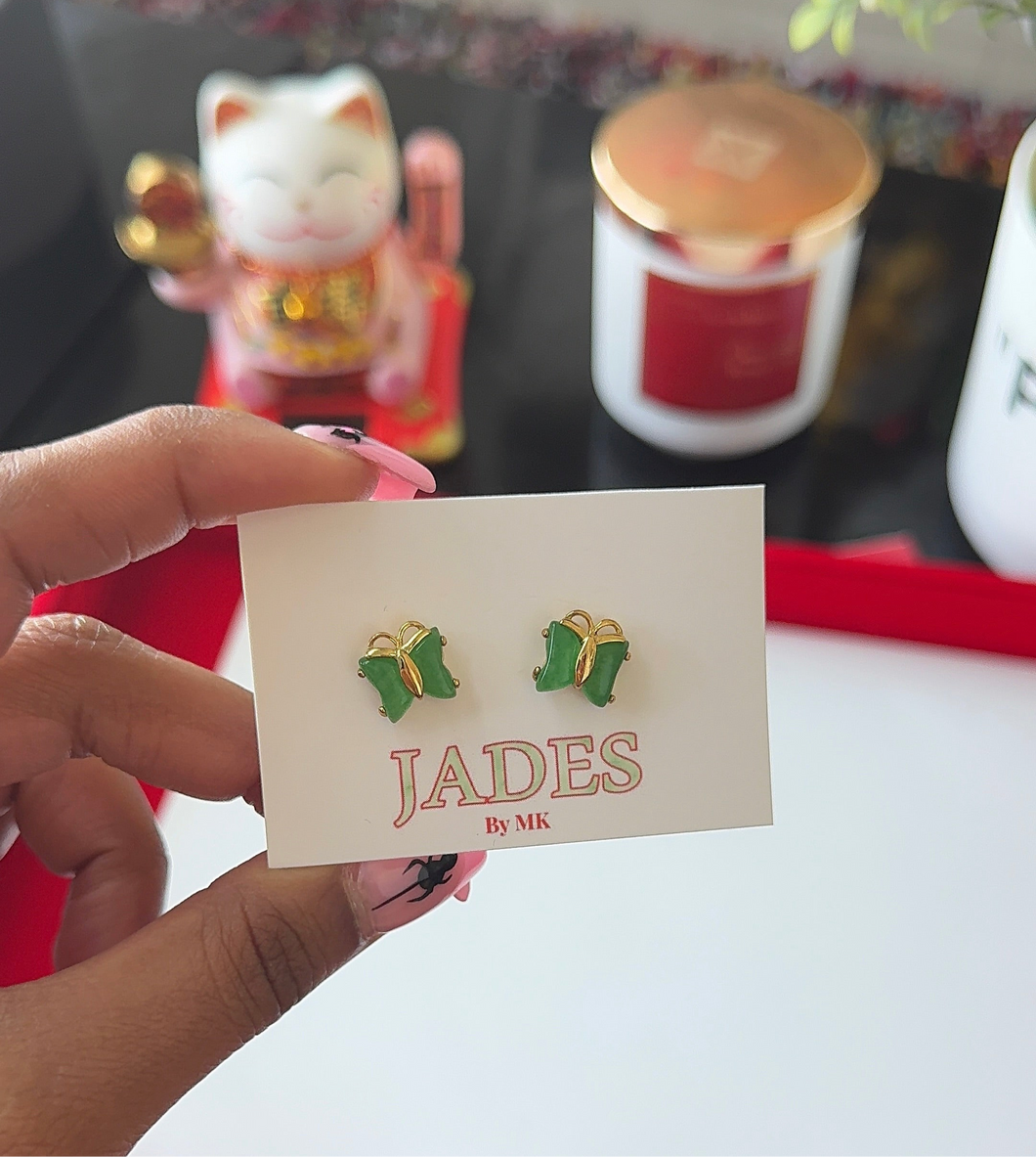 Jade Butterfly Earrings