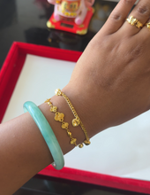 Load image into Gallery viewer, 24K Mini Cuban Heart Charm Bracelet
