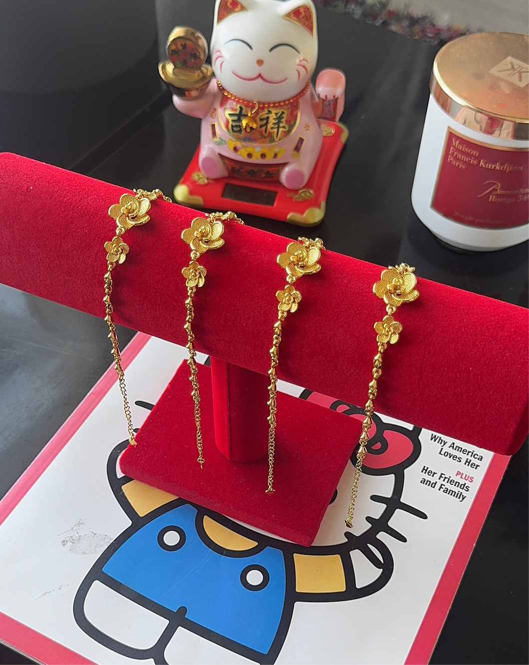 24K Trio Flower Bracelet