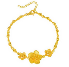 Load image into Gallery viewer, 24K Trio Flower Bracelet
