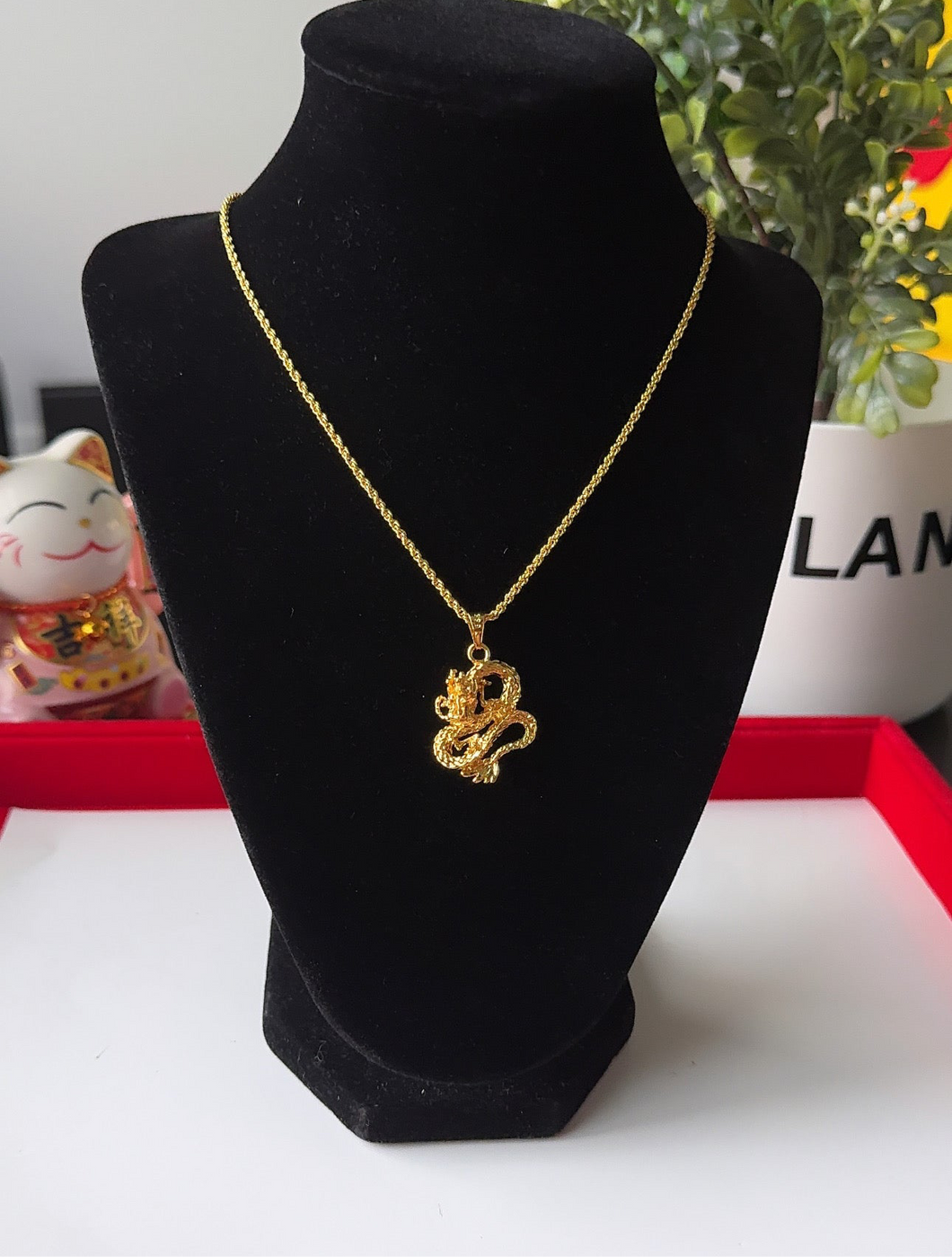 24K Dragon Necklace