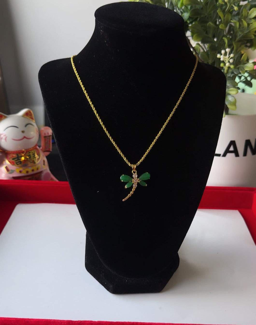 Jade Dragonfly Necklace