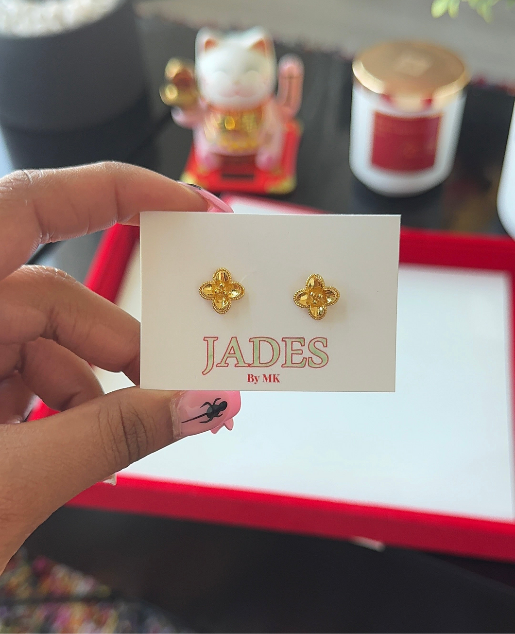 24K Clover Earrings