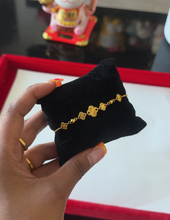 Load image into Gallery viewer, 24K Mini Cuban Clover Bracelet
