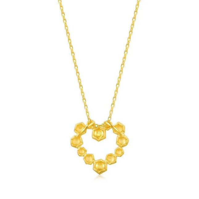 24K Rose Heart Necklace