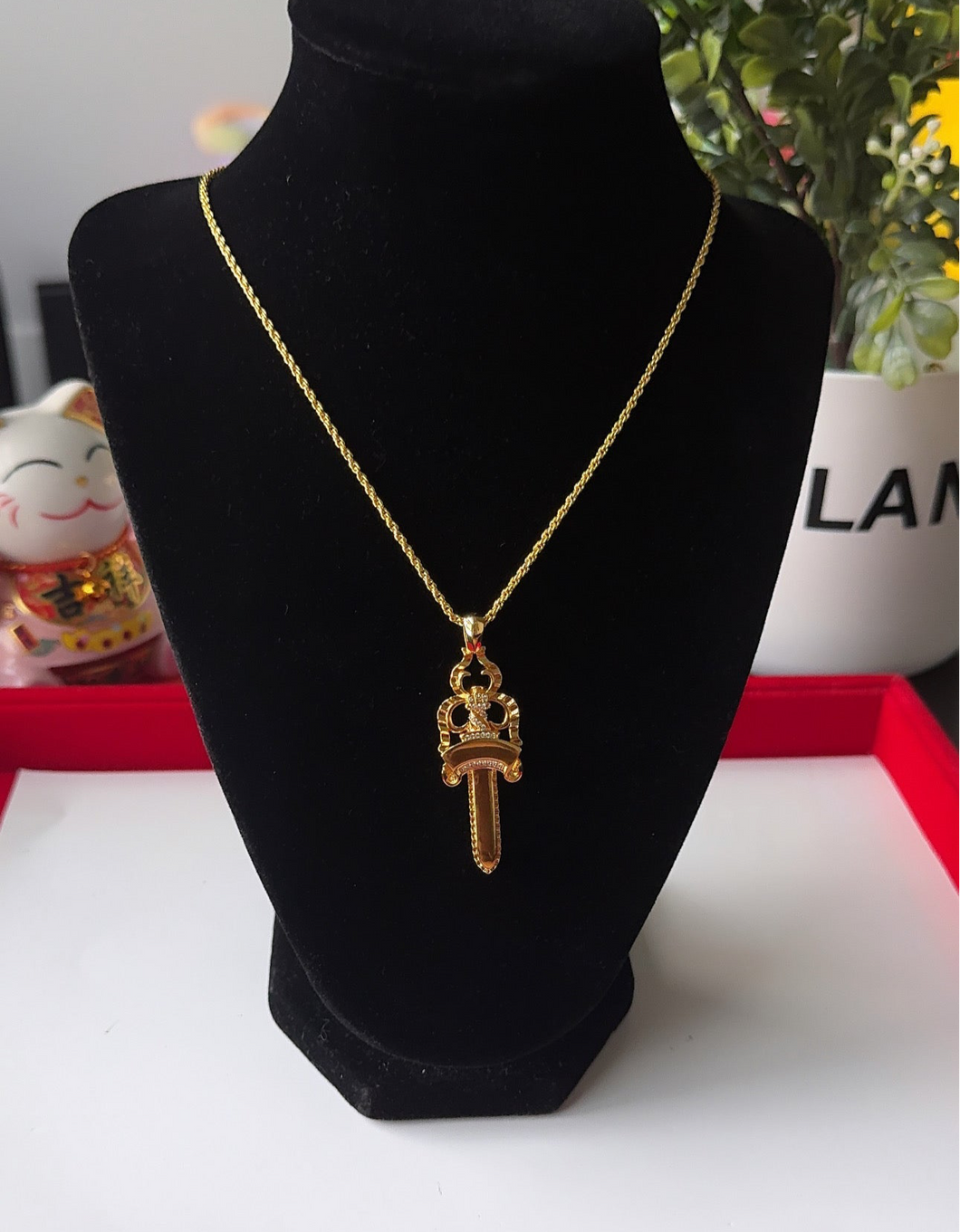 24K Sword Necklace