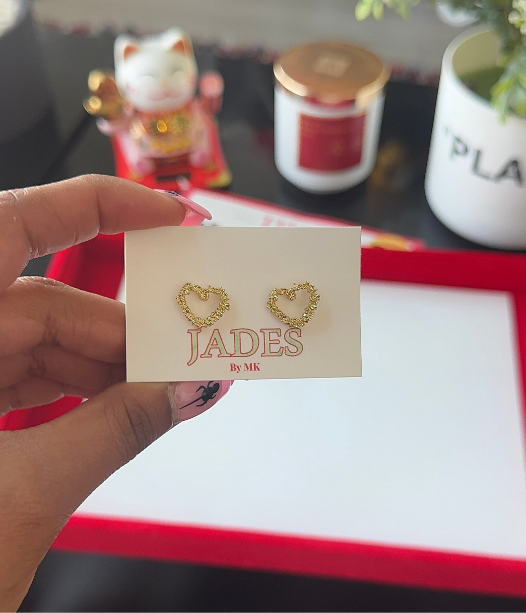 Lined Heart Earrings
