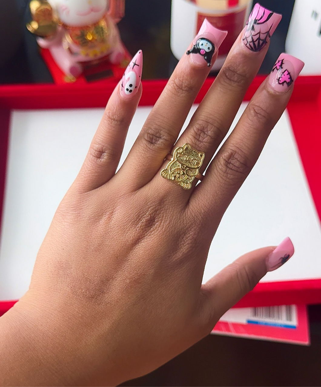 24K Lucky Cat Ring