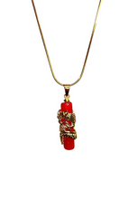 Load image into Gallery viewer, Jade Red Dragon Necklace
