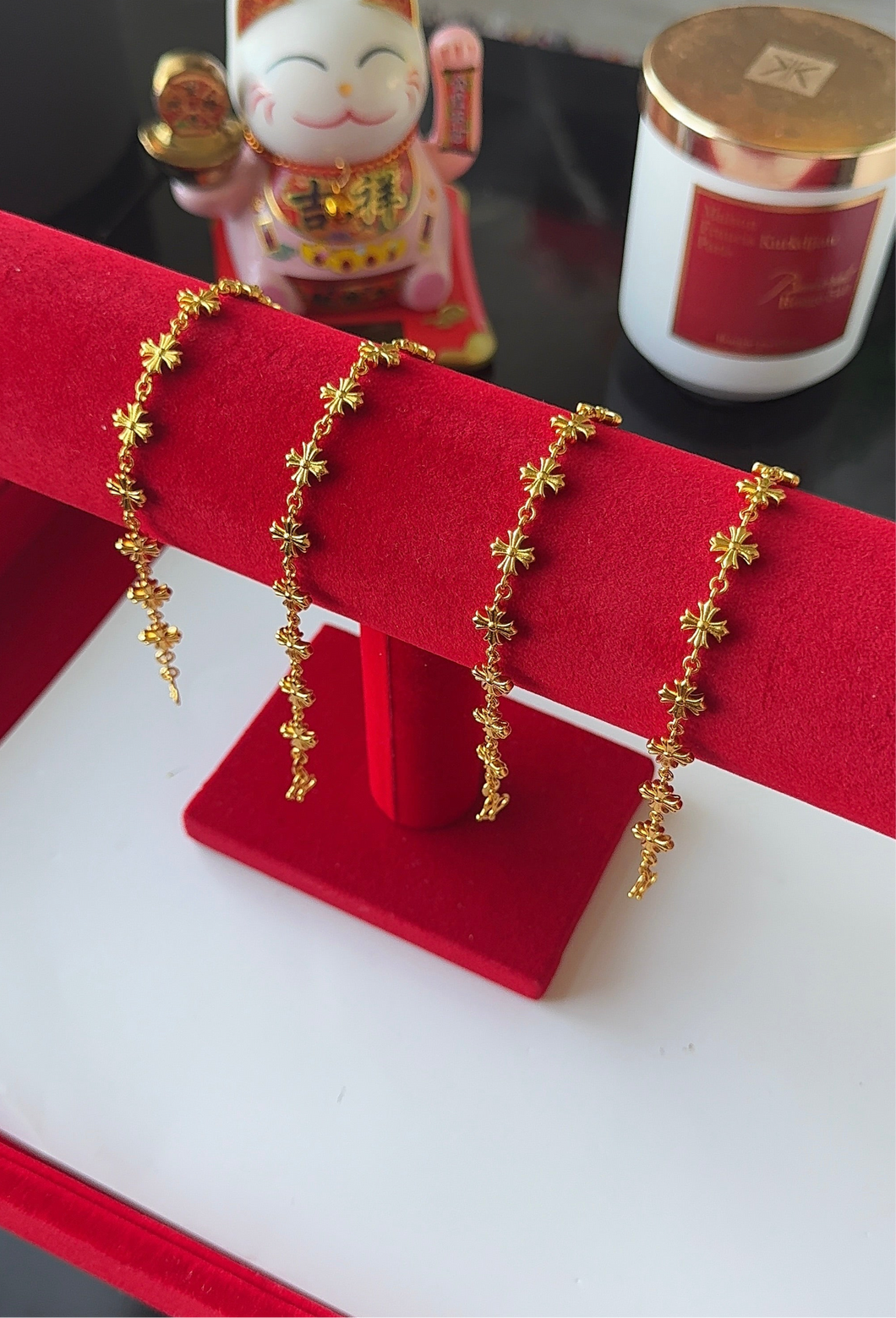 24K Cross Bracelet