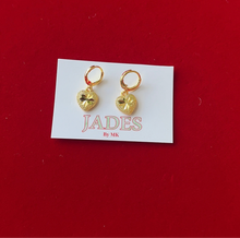 Load image into Gallery viewer, 24K Heart Hoop Earrings
