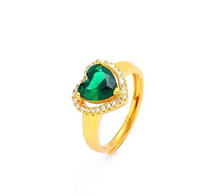 Load image into Gallery viewer, 24K x Jade Heart Ring
