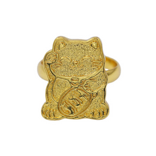 Load image into Gallery viewer, 24K Lucky Cat Ring
