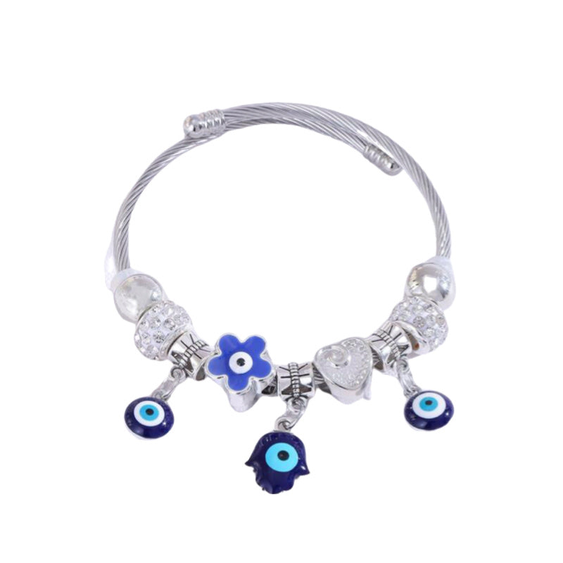 Evil Eye Bangle (Silver)