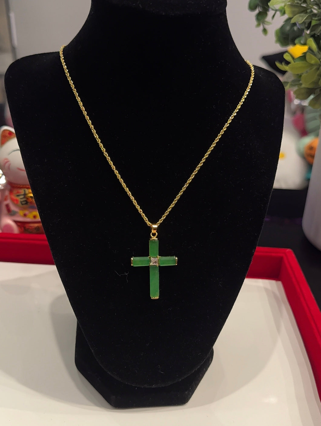 Jade Cross Necklace