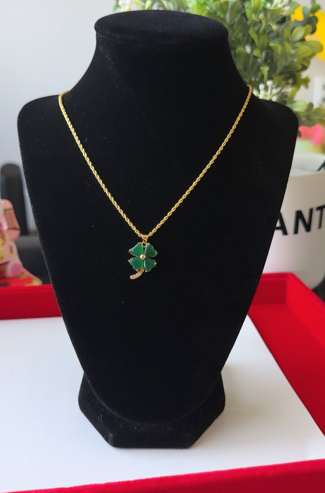 Jade Clover Necklace