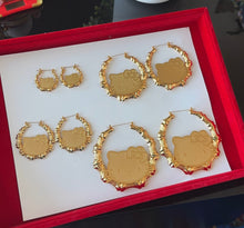 Load image into Gallery viewer, 18K HK Bamboo Hoop Earrings (4 sizes)
