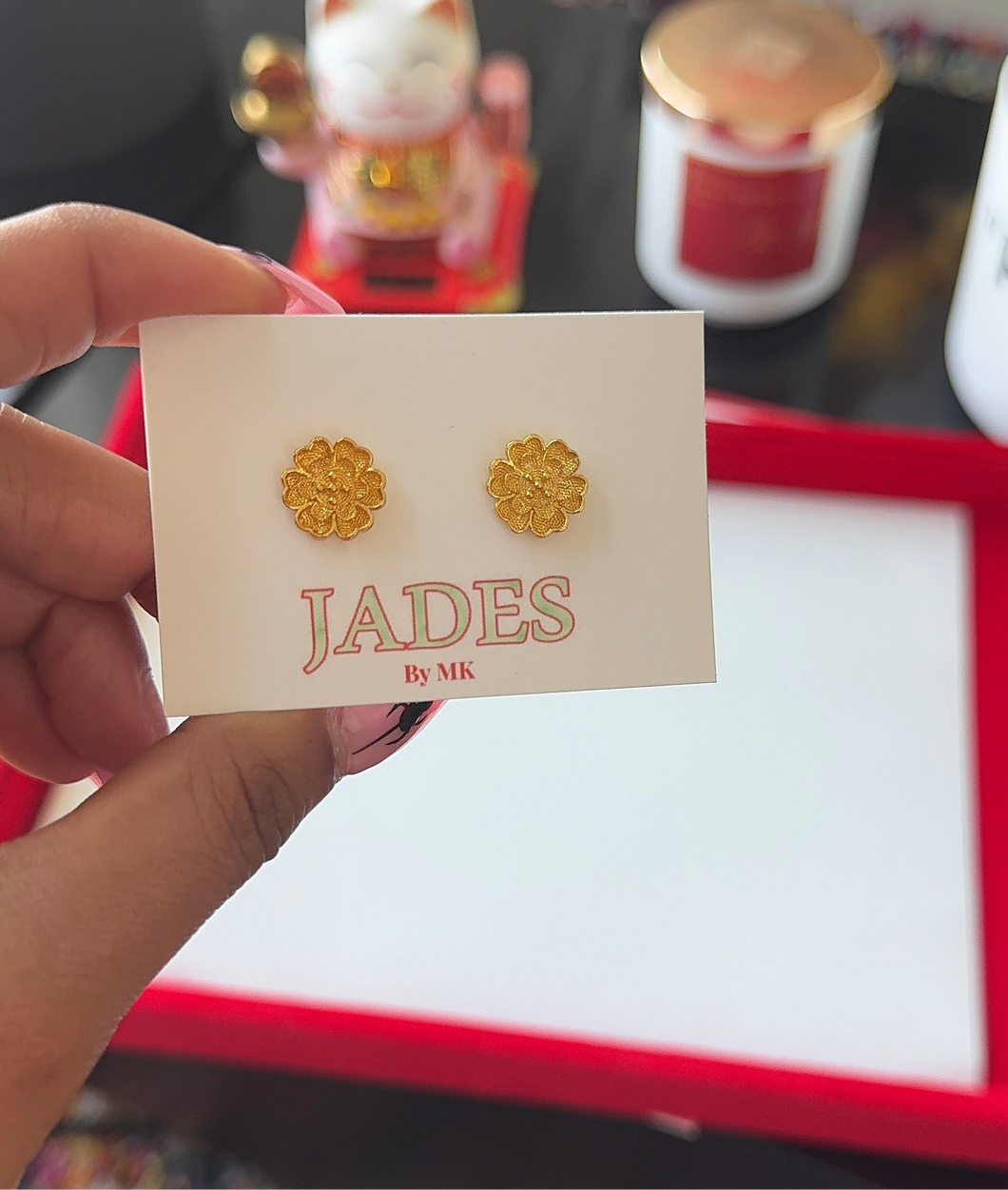 24K Sheer Flower Earrings