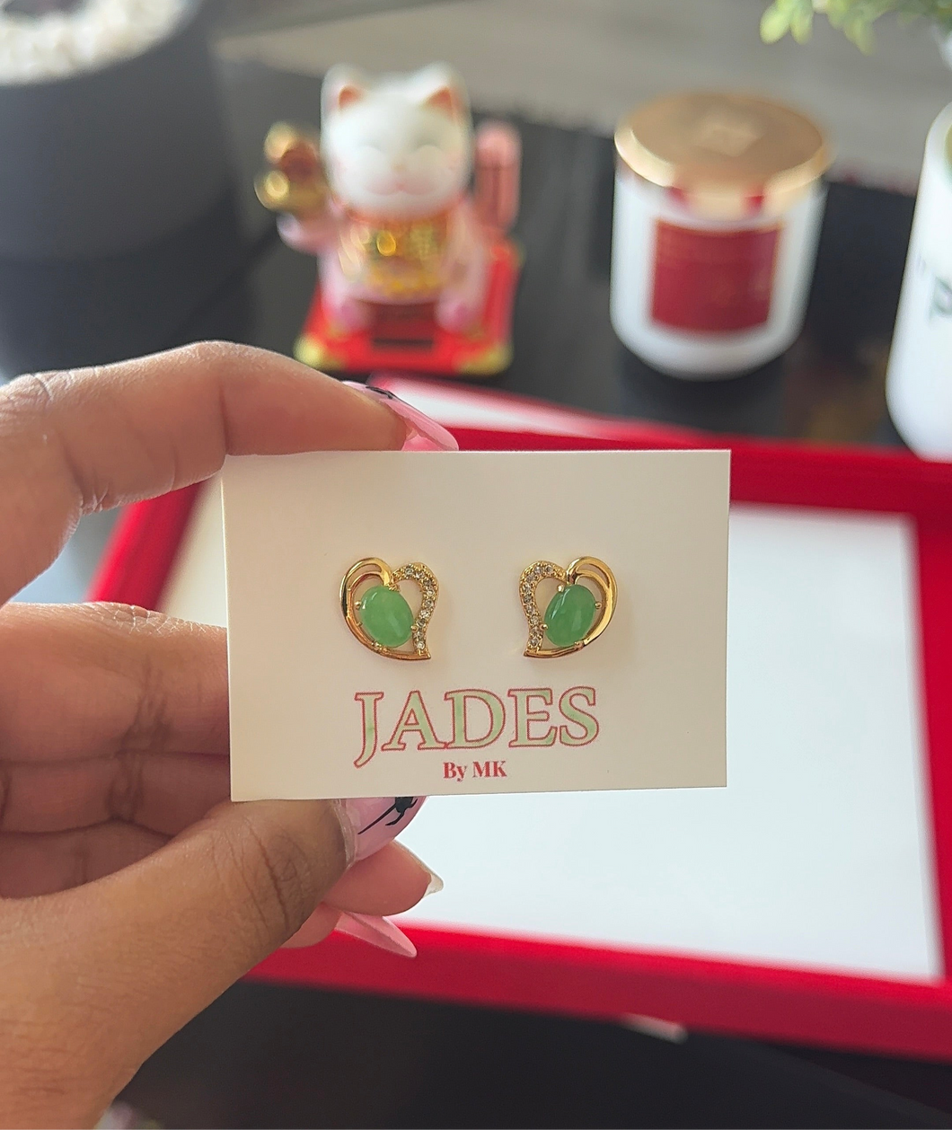 Jade Love Earrings