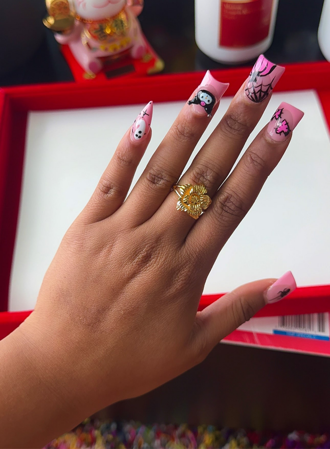 24K Mink Flower Ring