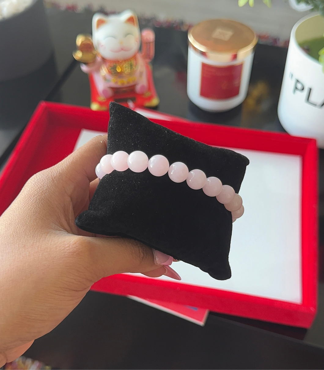 Pink Jade Ball Bracelet