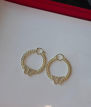 Load image into Gallery viewer, 18K Butterfly Hoop Rolex Earrings
