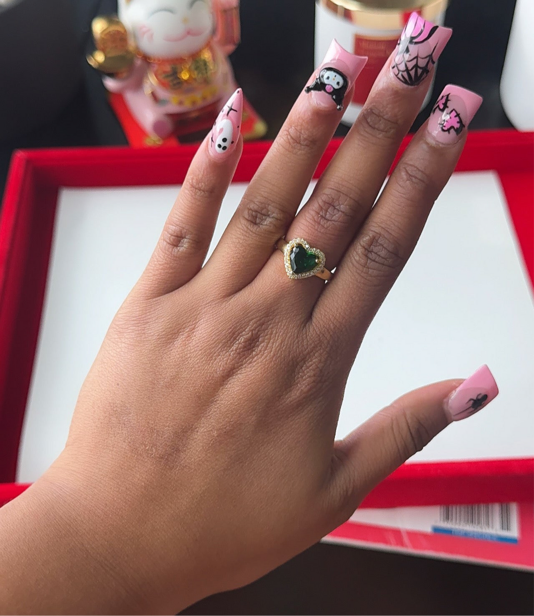 24K x Jade Heart Ring