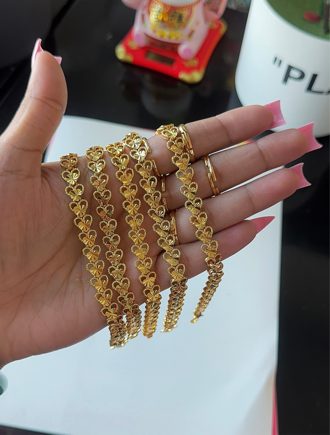 24K Heart Bracelet