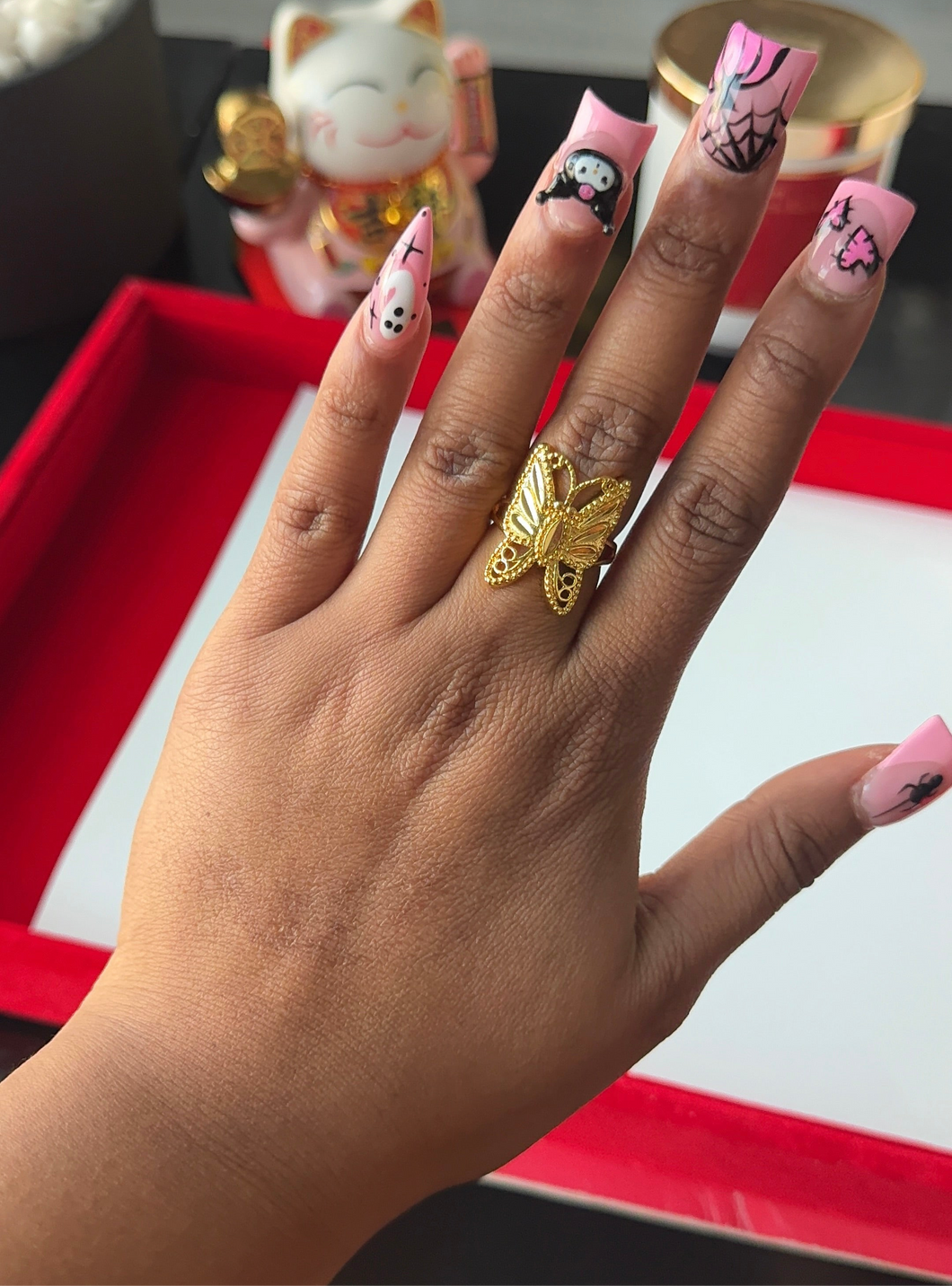 24K Big Butterfly Ring