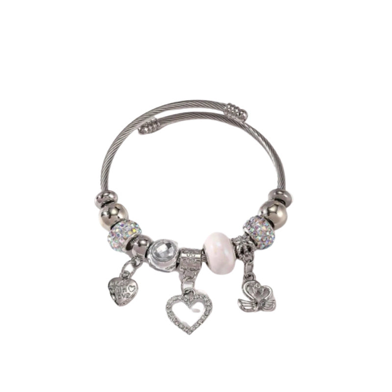 Heart Bangle (Silver)