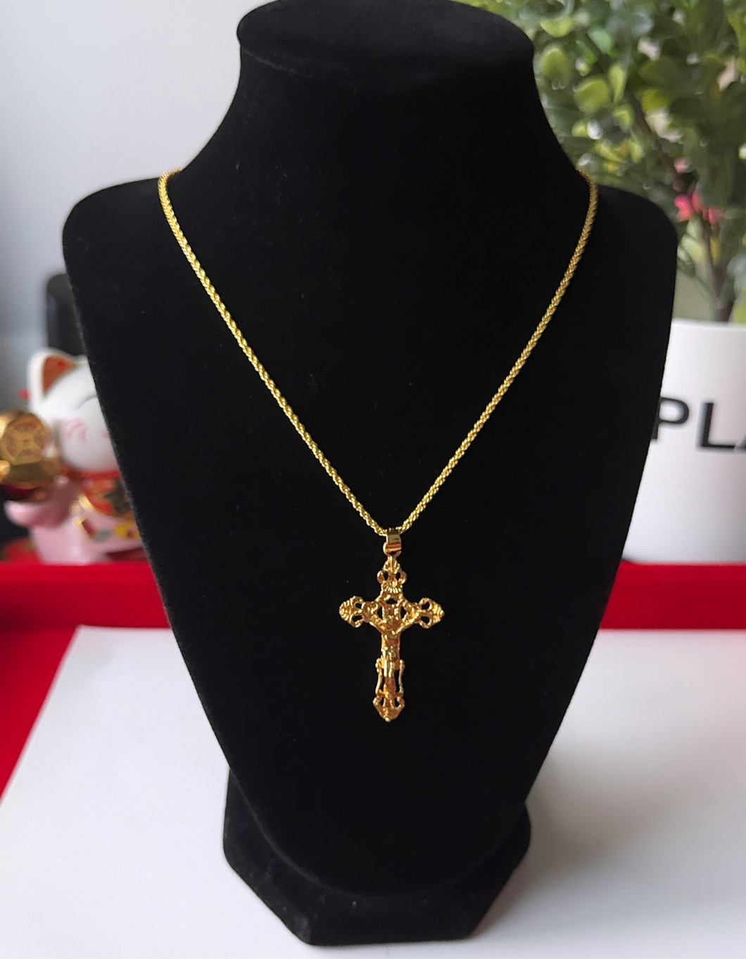 24K Cross Necklace