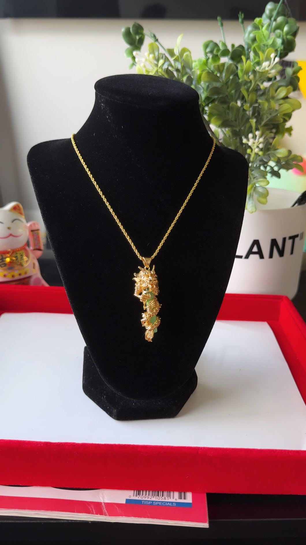 24K x Jade Dragon Necklace