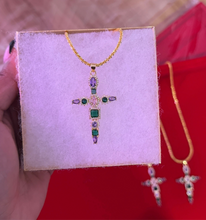 Load image into Gallery viewer, Rainbow Cross Necklace
