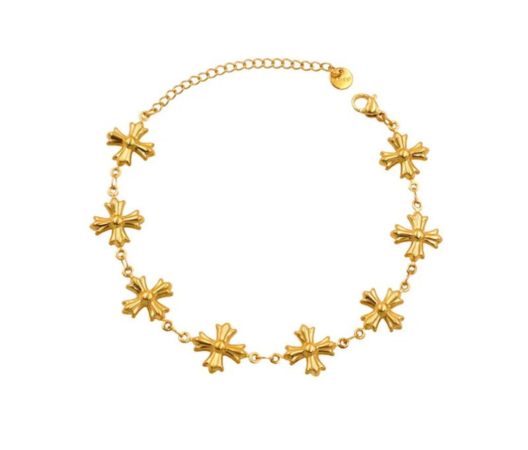 24K Cross Bracelet