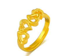 Load image into Gallery viewer, 24K Quad Heart Ring
