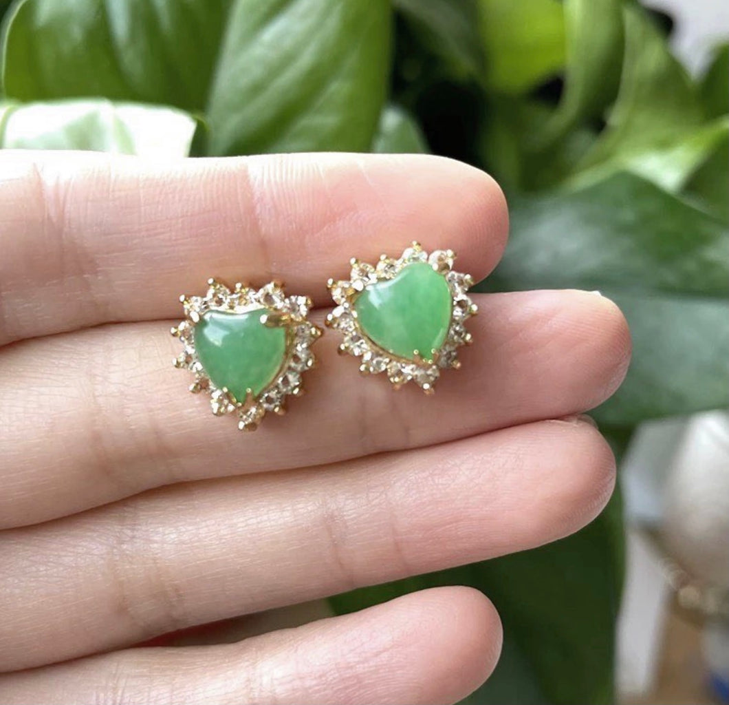 Jade Heart Earrings