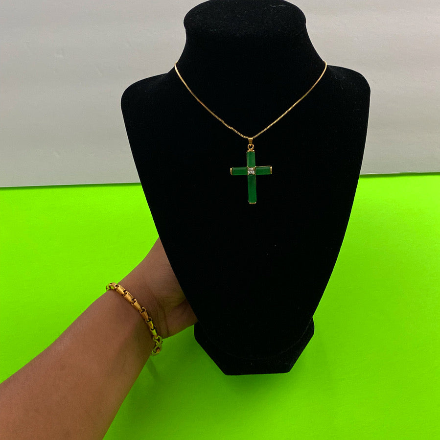 Jade Cross Necklace