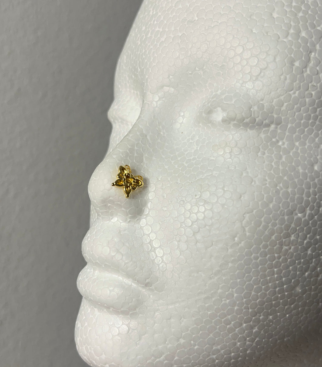 24K Butterfly Nose Stud