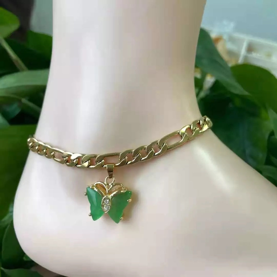 Jade Butterfly Anklet